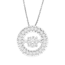 Rose Gold Dancing Diamond Pendants Jewelry 925 Bijoux en argent